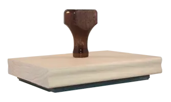 Custom 6 x 4 Vertical Wood Hand Stamp| Rubber Stamp Champ